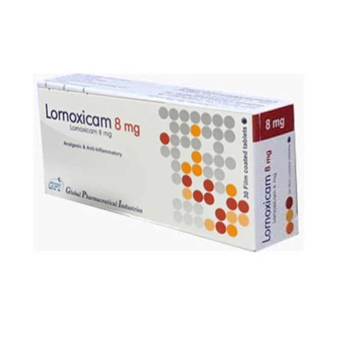 Lornoxicam 8mg 30 Tablets