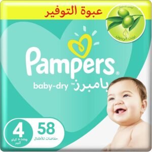 Pampers Baby-dry Size 4 9-14KG 58 Diapers
